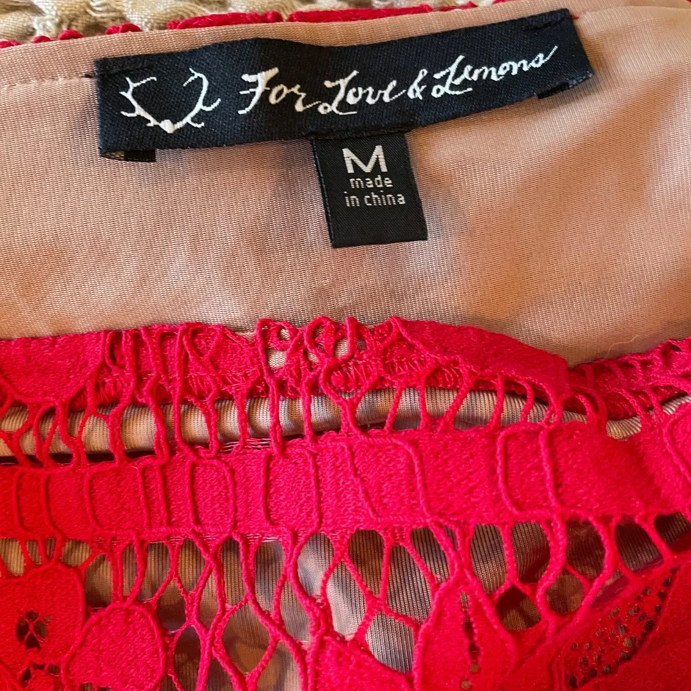 FOR LOVE AND LEMONS Gianna Lace Mini Skirt in Hot Red sz M - Picture 9 of 9